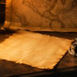 Antique parchment, quill pen, candle and old map representing the Declaration of Independence and the phrase life, liberty and the pursuit of happiness