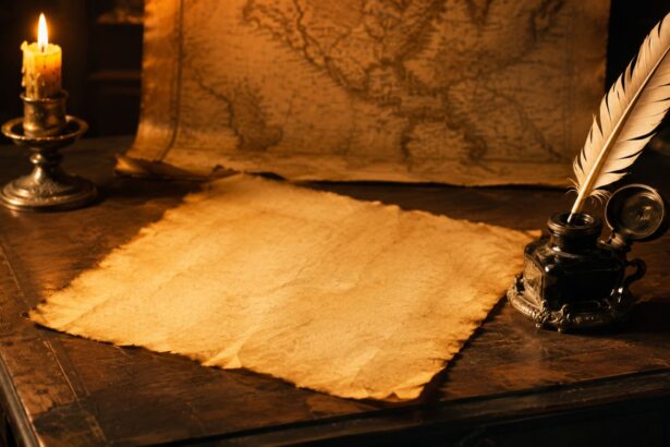 Antique parchment, quill pen, candle and old map representing the Declaration of Independence and the phrase life, liberty and the pursuit of happiness