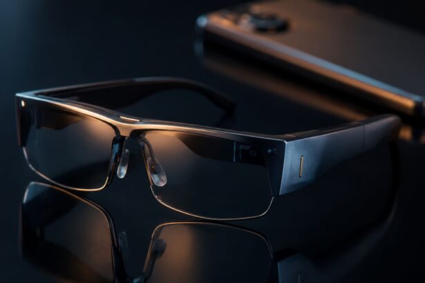 AI smart glasses resting beside a smartphone, representing tech giants' shift beyond smartphones