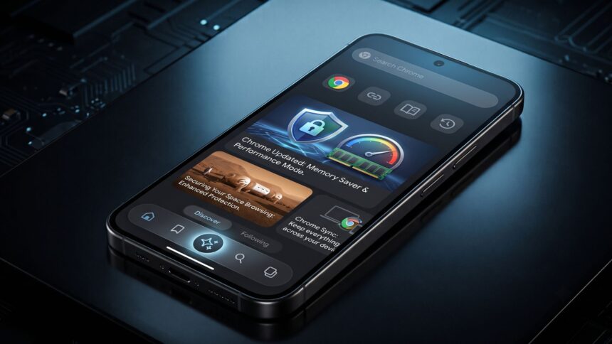 Google Chrome new update and redesigned mobile browser interface with bottom navigation and AI features