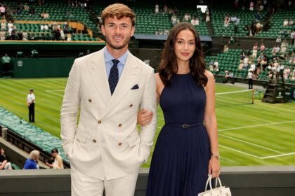 Kennedy Alexa and James Maddison courtside at Wimbledon