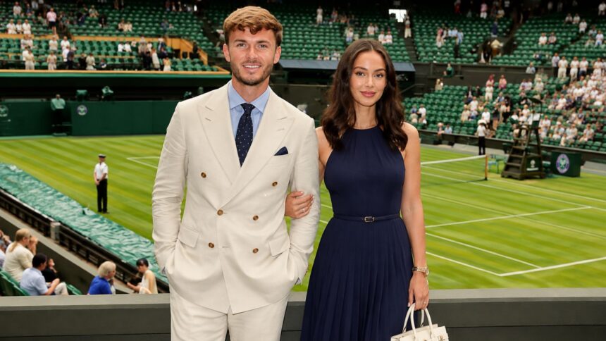 Kennedy Alexa and James Maddison courtside at Wimbledon