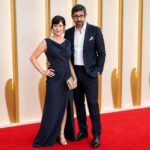 Nancy Strang and Louis Theroux attending a red carpet event