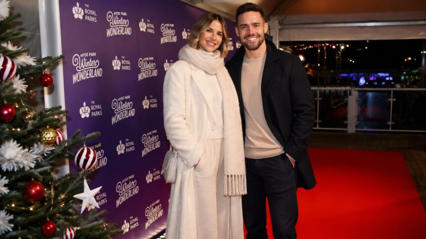 Spencer Matthews and wife Vogue Williams attending Hyde Park Winter Wonderland together